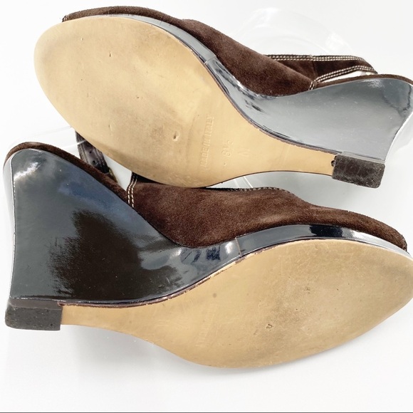 Michael Kors Brown Suede Slingback Wedge Size 8.5 - Picture 9 of 10